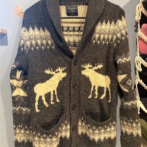 Abercrombie & Fitch Men's Gray Moose Cardigan